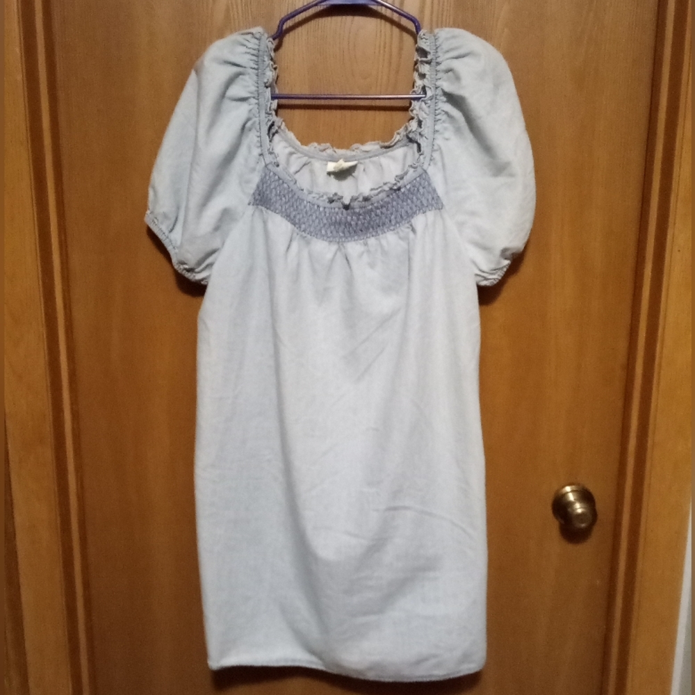 ANA blue lightweight denim shift dress